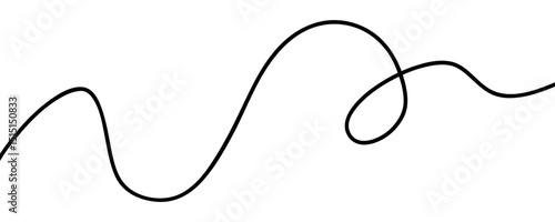 Wavy curvy long squiggles line, loopy line, wave line - stock vector
