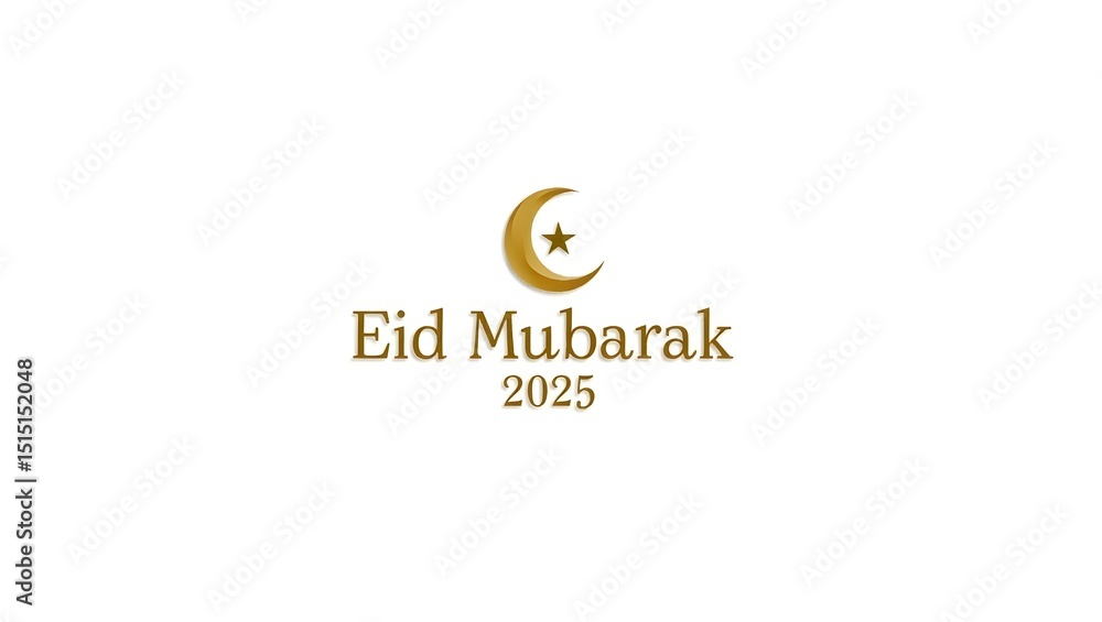 Elegant Eid Mubarak 2025 Greeting Design Featuring Crescent Moon and Floral Accents Elegant Eid Mubarak 2025 Greeting Design Featuring Crescent Moon and Floral Accents