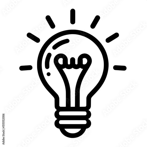 Black and White SVG of a Lightbulb Outline