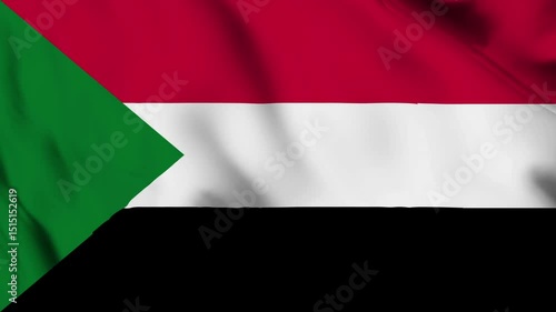 Sudan Flag Waving in Air Motion Animation Background