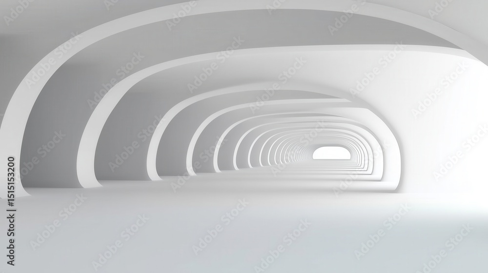 Naklejka premium Abstract White Archway Tunnel