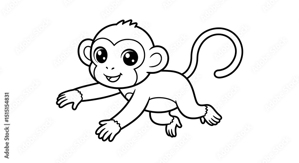 Obraz premium vector ilsutration of monkey