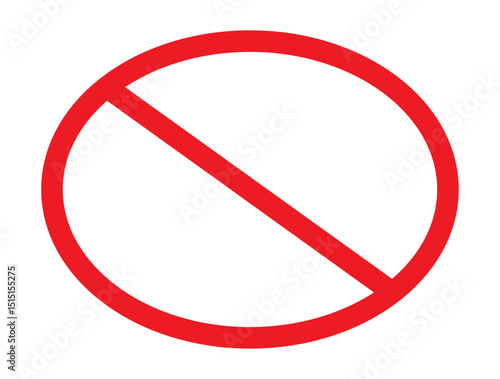 the universal symbol for prohibition or "not allowed." It is defined by a bold, vibrant red circle that is definitively crossed out by a thick