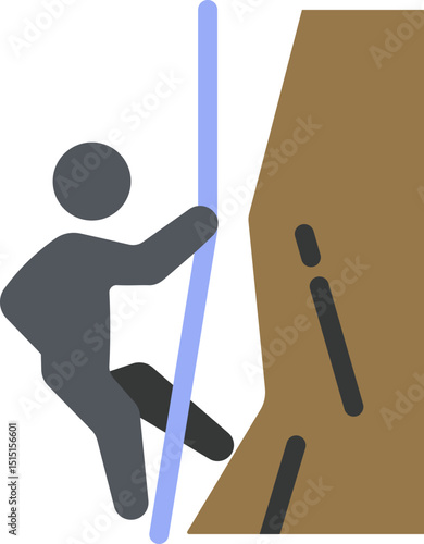 Rock Climbing Flat Icon