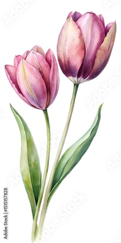 Wallpaper Mural Pink tulip levitating against a solid white background. The tulip is slightly angled, with water droplets visible on its petals.  Torontodigital.ca