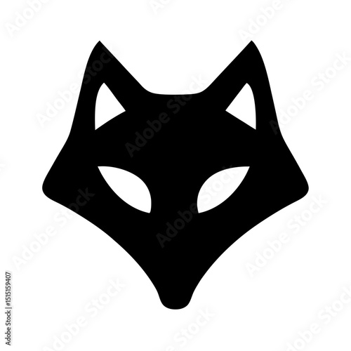 Minimalist silhouette of a fox head with sharp, geometric features