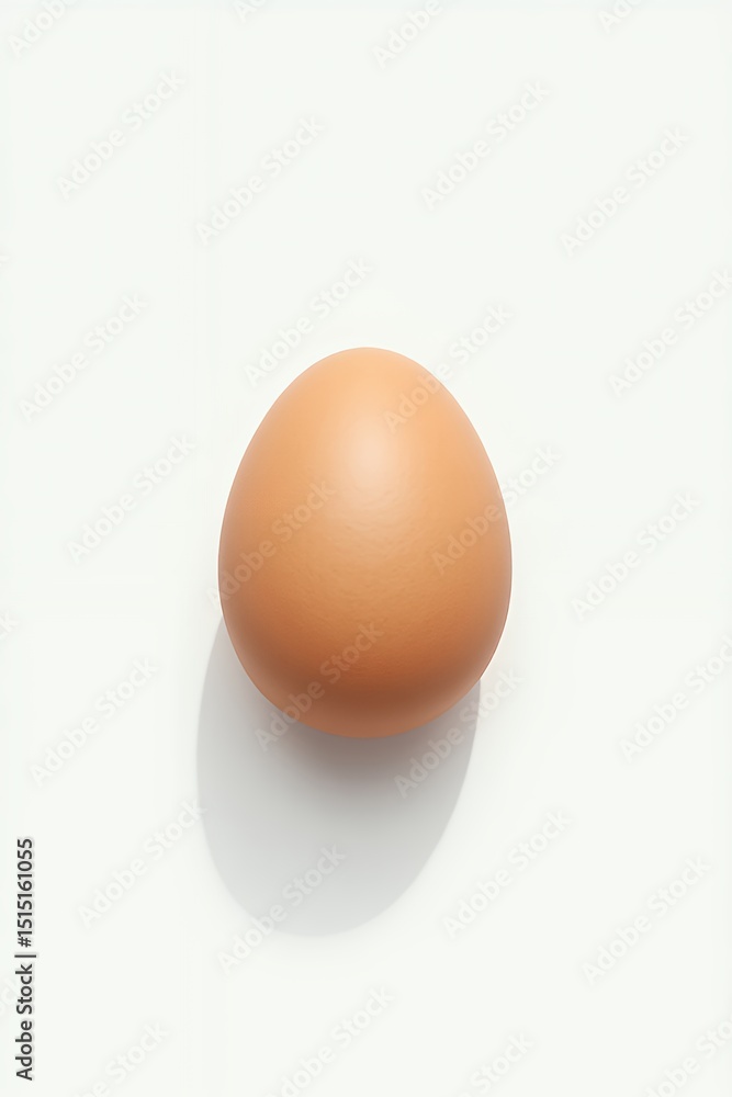 Single Brown Chicken Egg Isolated on White Background Studio Shot Food Photography Single Brown Chicken Egg Isolated on White Background Studio Shot Food Photography