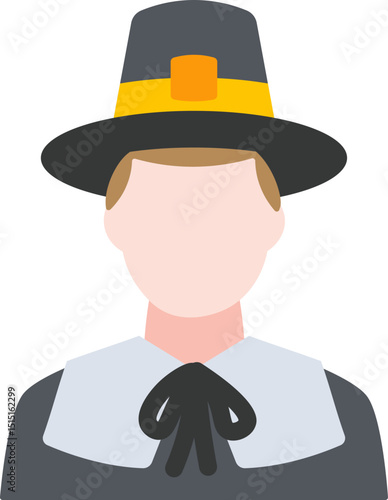 Male Pilgrim Flat Icon