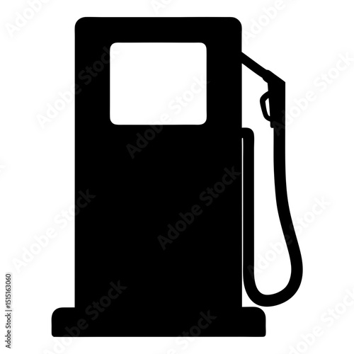 Black silhouette of a gas pump, representing gasoline and energy industry
