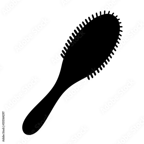 Silhouette of a hairbrush, perfect for styling and maintaining your hair's beauty
