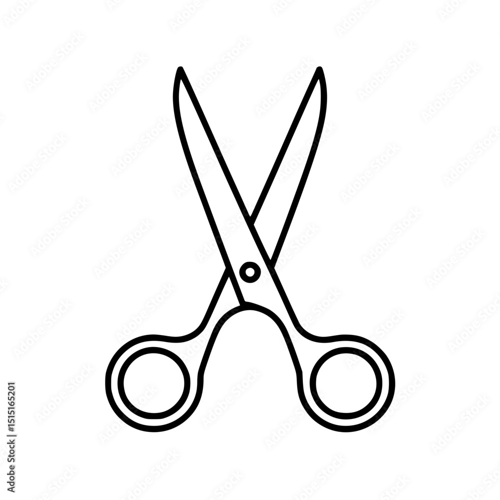 Fototapeta premium Illustration of scissor with open blades