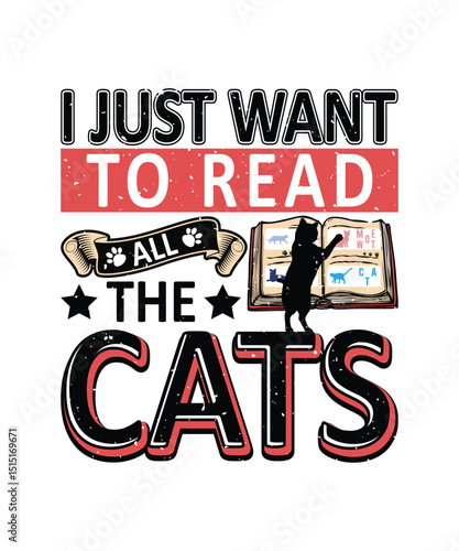 Creative Cat Typography Illustration, EPS, VECTOR