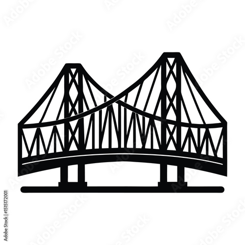 Howrah Bridge Vector Silhouette over Hooghly River