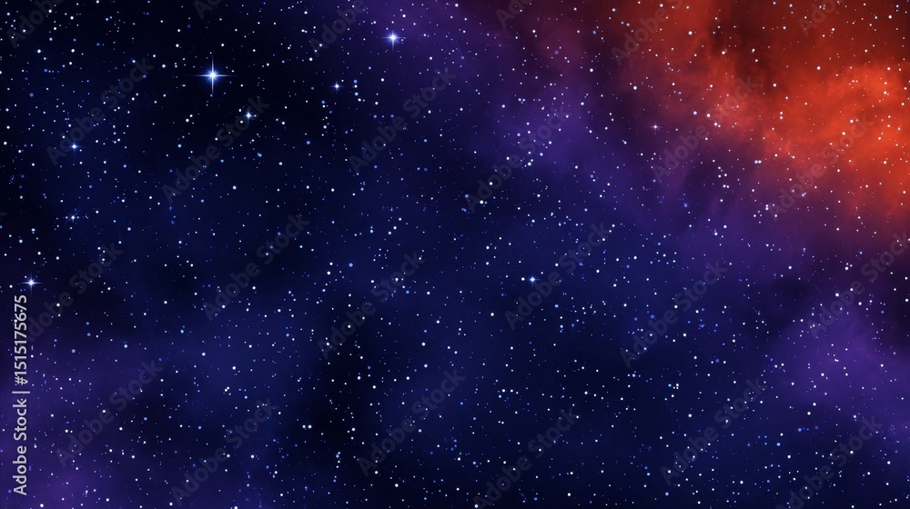 Obraz premium Cosmic Nebula: Orange and Blue Hues - A dramatic cosmic scene featuring vibrant orange and blue nebulae, scattered stars, and celestial dust. Symbolizing mystery, infinity, creation, wonder