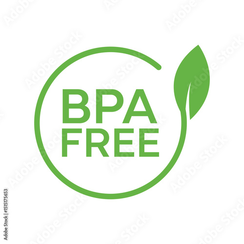 Round BPA Free Badge with Stars and Leaf – Eco Label for Safe Packaging and Organic Products