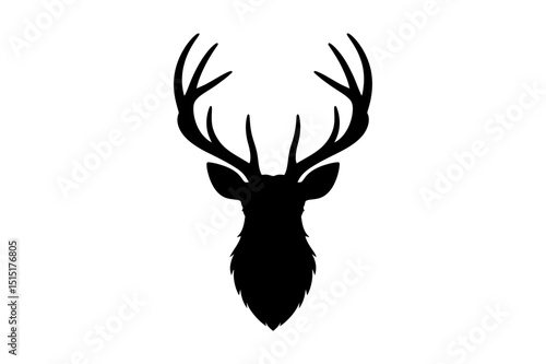 Deer head silhouette vector illustration design