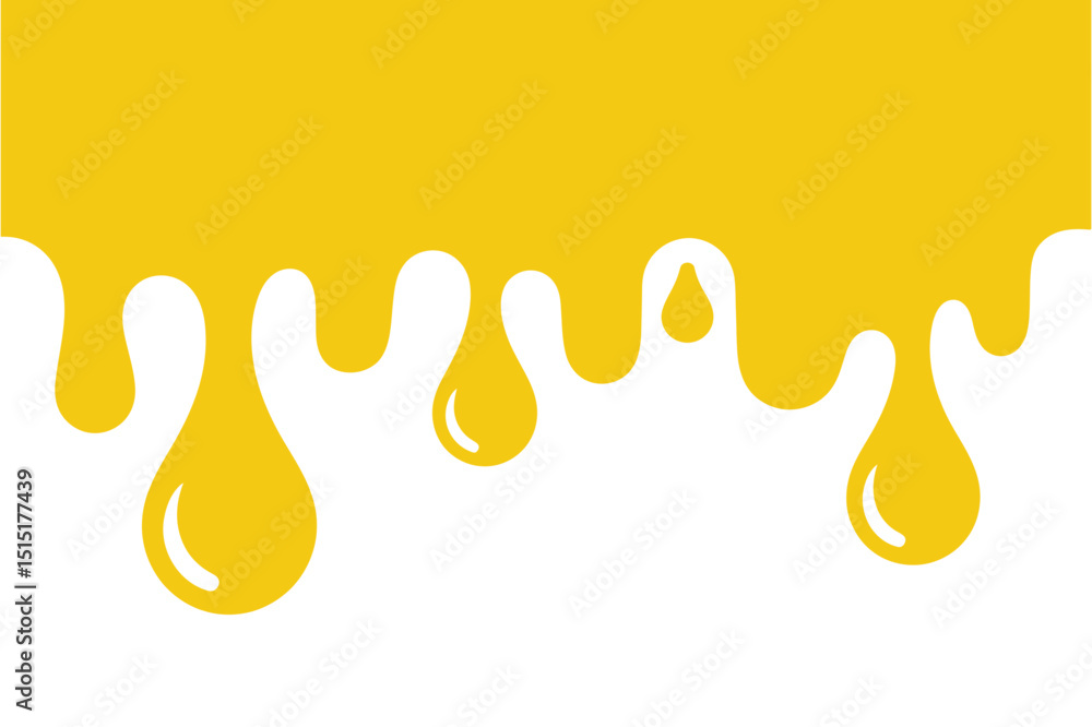 Fotografija Yellow dripping paint honey or liquid illustration