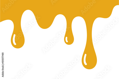Honey dripping illustration golden liquid design