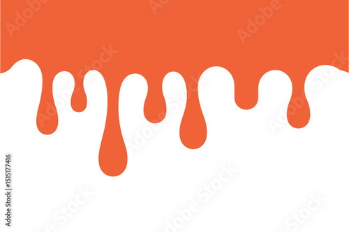 Orange paint drip effect vector graphic design art