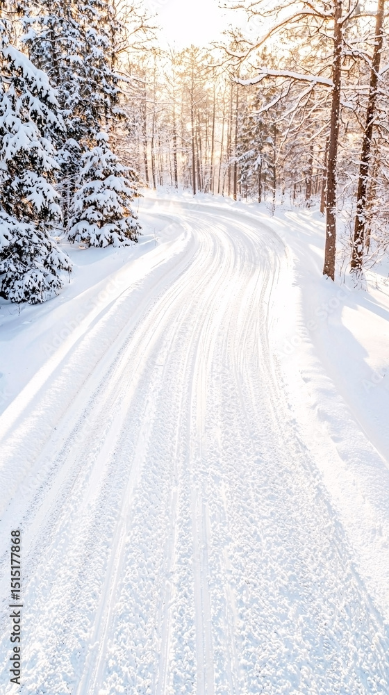 Obraz premium Winding winter road