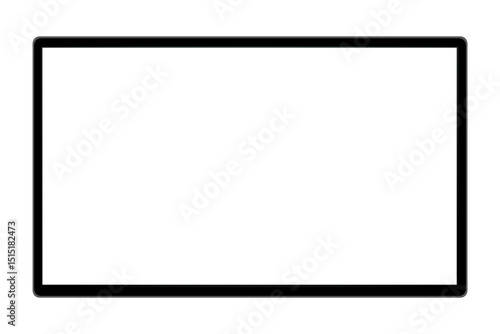 Black monitor with empty screen isolated - vector