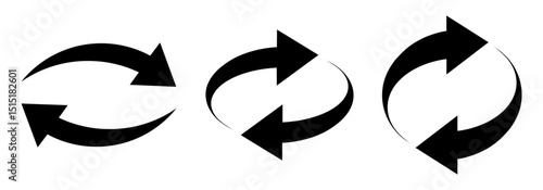 Two rotating arrows, recycle – vector