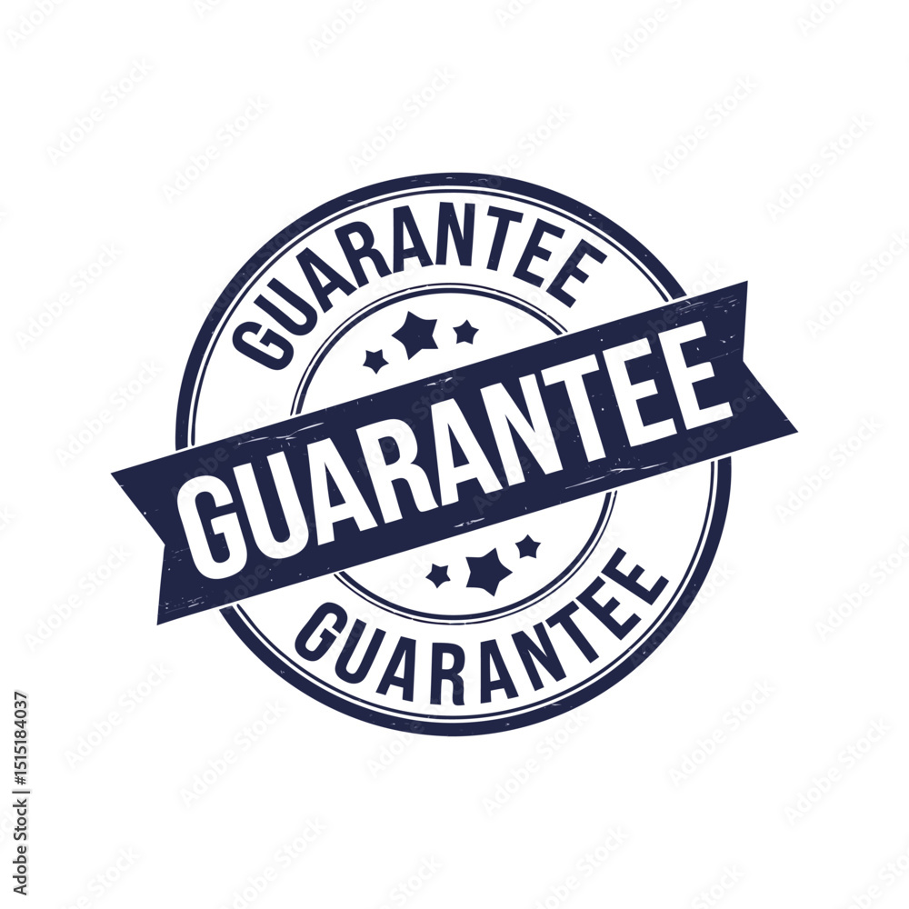 Fototapeta premium Blue Circular Guarantee Badge logo for Business Trust and Quality Assurance