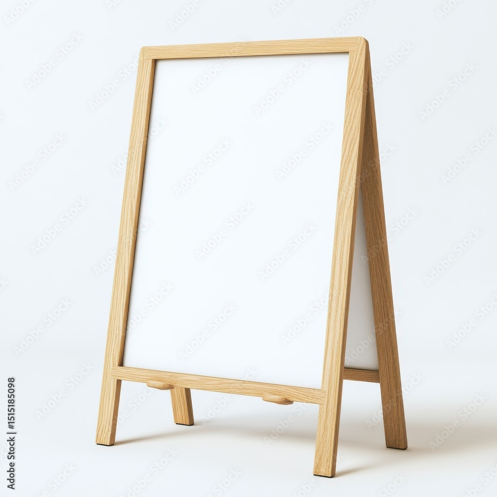 White blank sandwich board sign standing upright isolated on white background White blank sandwich board sign standing upright isolated on white background