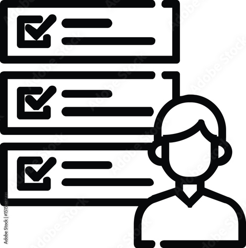 to-do list with checkmarks icon Silhouettes Vector Icon.