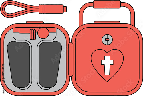 Colorful Healthcare Vector Design Defibrillator Pads Icon in Flat Style