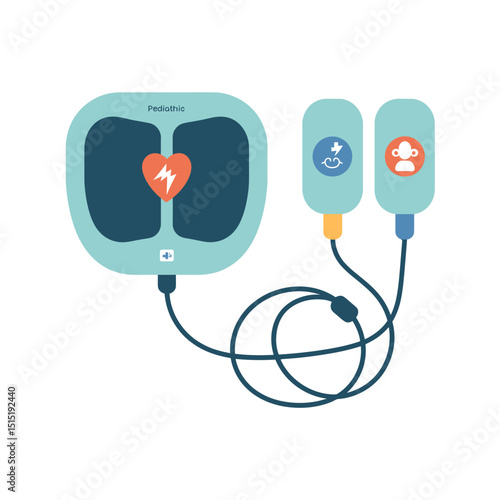 Colorful Emergency Defibrillator Pads Icon  Medical Vector Graphic