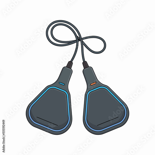 Flat Vector Illustration of Medical Defibrillator Pads 