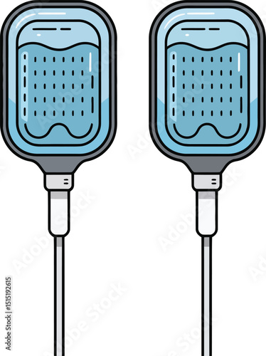 Flat Vector Defibrillator Pads Icon  Medical Cross Symbols