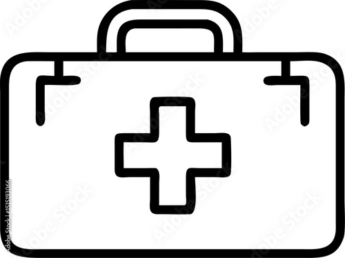first aid vector outline icon on white or transparent background	