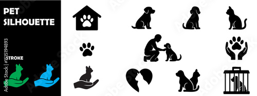 Pets and Domestic Animal Silhouettes Collection