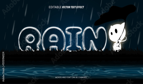 rain editable text effect