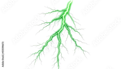 Green Lightning Bolt Abstract.