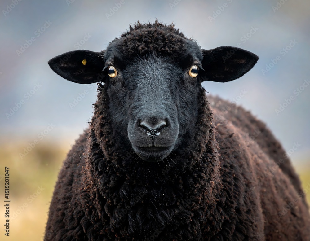 Close-up of black sheep Close-up of black sheep