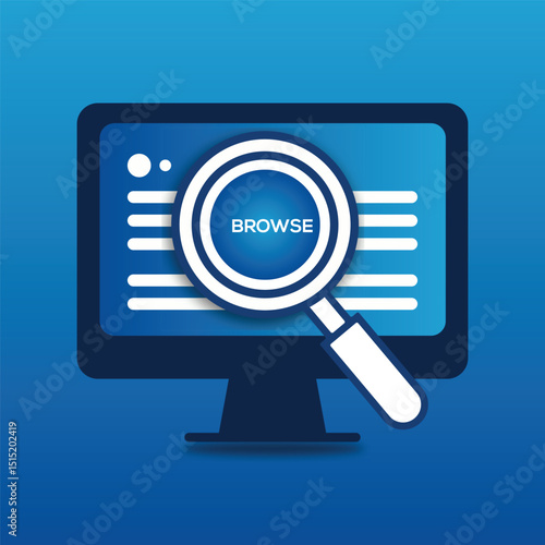 Online Browse and Search Vector Illustration with Magnifying Glass. Free Download Online Browse and Search Vector Illustration with Magnifying Glass. - GFXLoad