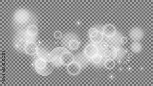 Bokeh circles on transparent background