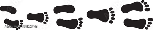  Human , men, women and baby footprints Silhouette Set. Vector Footprint Transparent Background