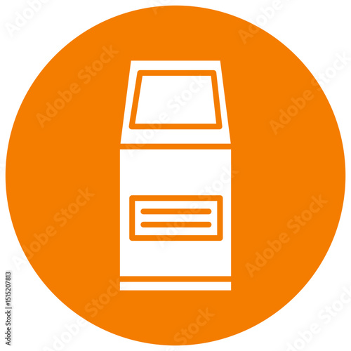 Service Terminals Glyph Circle Icon, Service Terminals Icon – ATM, Kiosk, Self-Service, Payment Machine Line Symbol

