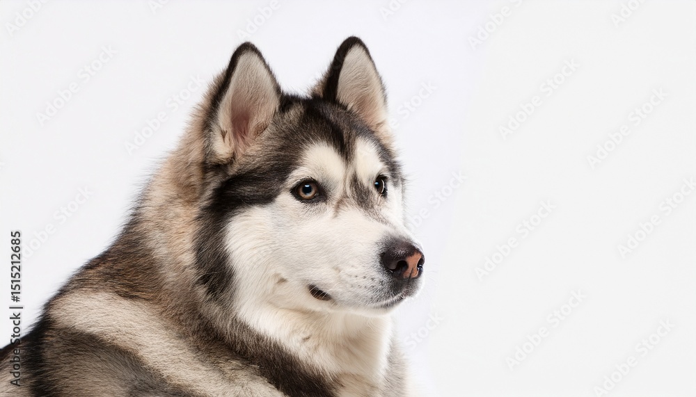 alaskan malamute dog on white background alaskan malamute dog on white background