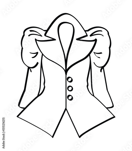 Puff sleeve blazer outline sketch