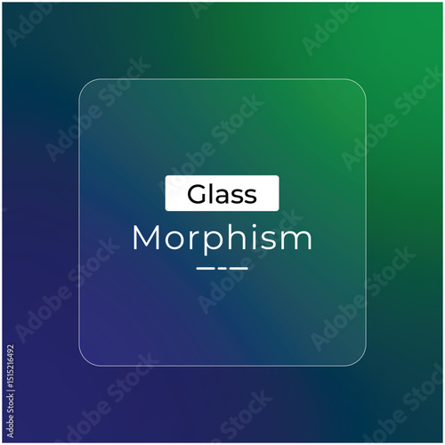Modern Minimal green and blue gradient with morphism glass effect for background
