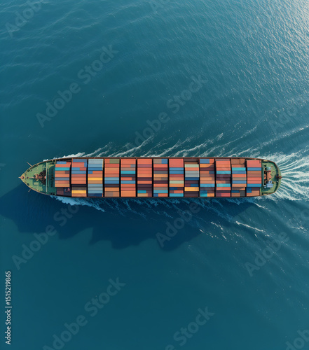Top View of Container Vesse