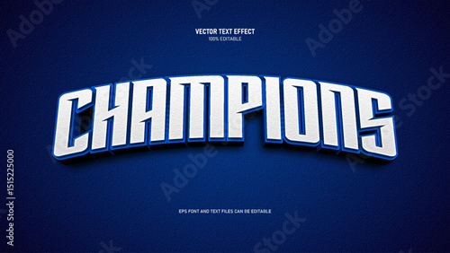 Champion editable text effect, modern sport text style