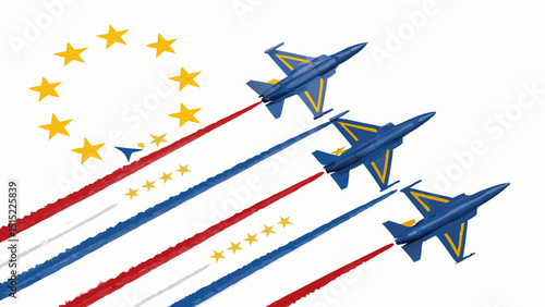 Blue jets european stars airshow design element