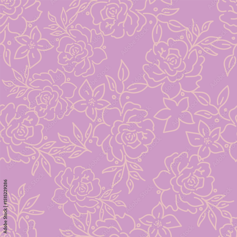 Fototapeta premium Seamless watercolor floral pattern design