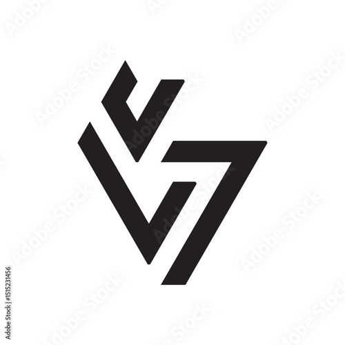 Abstract V7 initial monogram logo design, icon for business, template, simple, elegant